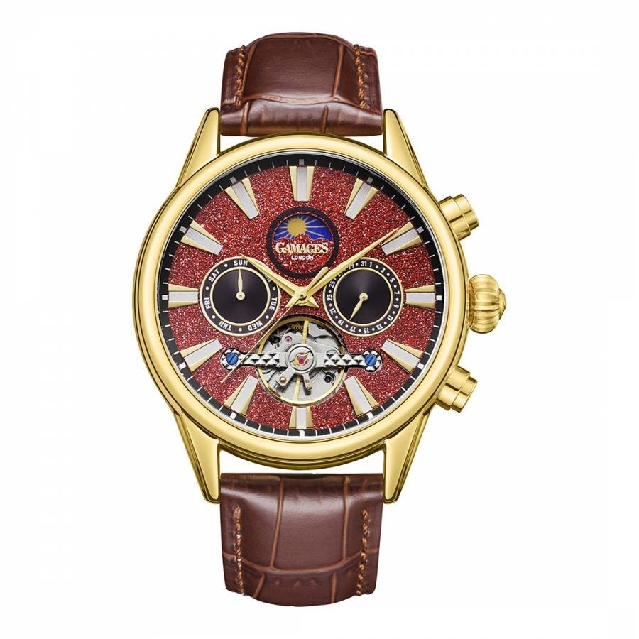 Men's Gamages Of London Limited Edition Hand Assembled Telescope Automatic Gold Cherry