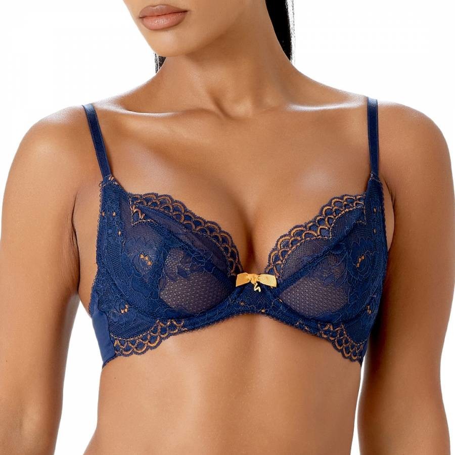 Navy Superboost Lace Non-Padded Plunge Bra