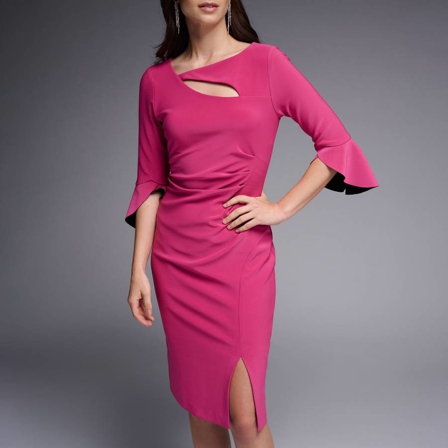 Pink Cut Out Midi Dress