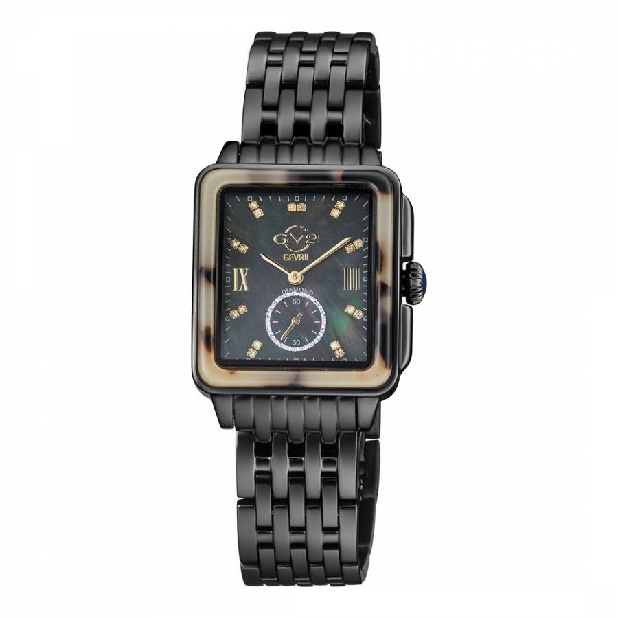 GV2 Women's Bari Tortoise Black Diamond Watch