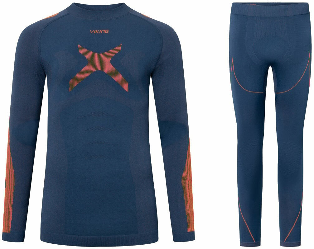 Viking Thermal Underwear Primeone Man Set Base Layer Navy/Orange S