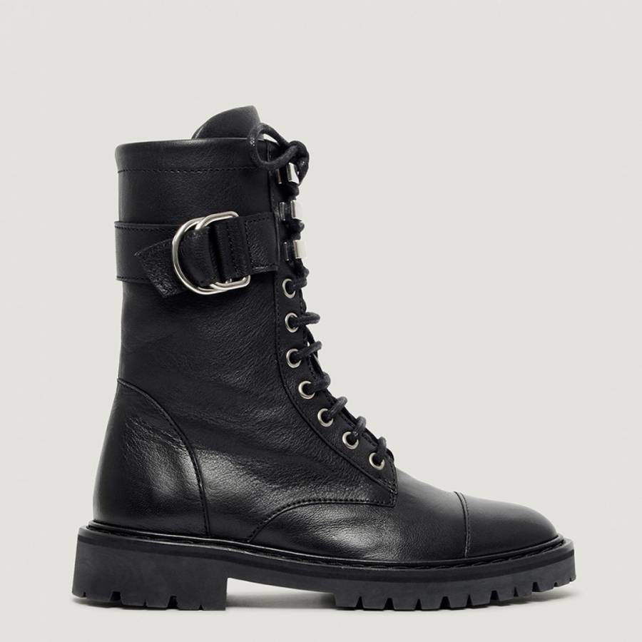 Black Jaudie Leather Ankle Boots