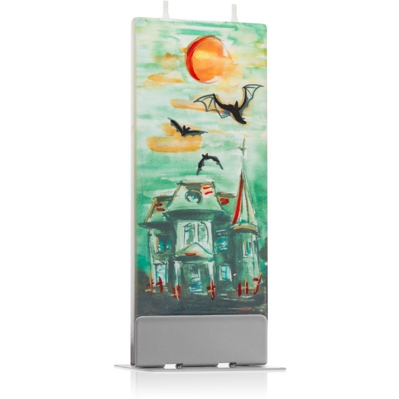 Flatyz Holiday Haunted House and Bats decorative candle 6x15 cm