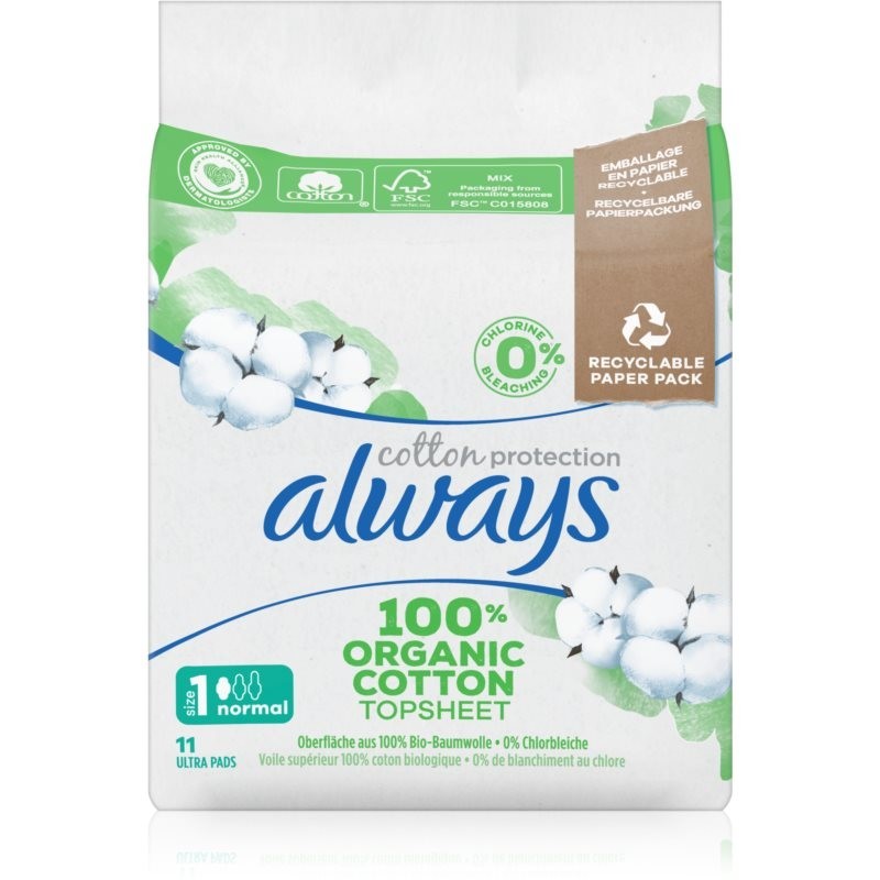 Always Cotton Protection Normal sanitary towels fragrance-free 11 pc