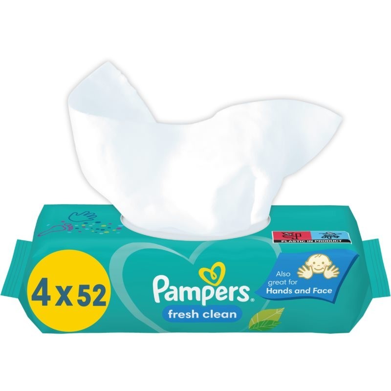 Pampers Fresh Clean gentle wet wipes for babies for sensitive skin 4x52 pc