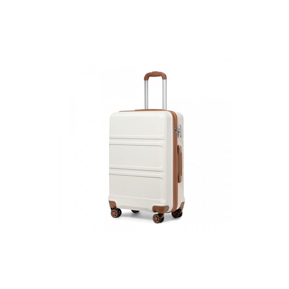 (Cream, 28-inch) Kono ABS  Suitcase Spinner Luggage Trolley Travel Case