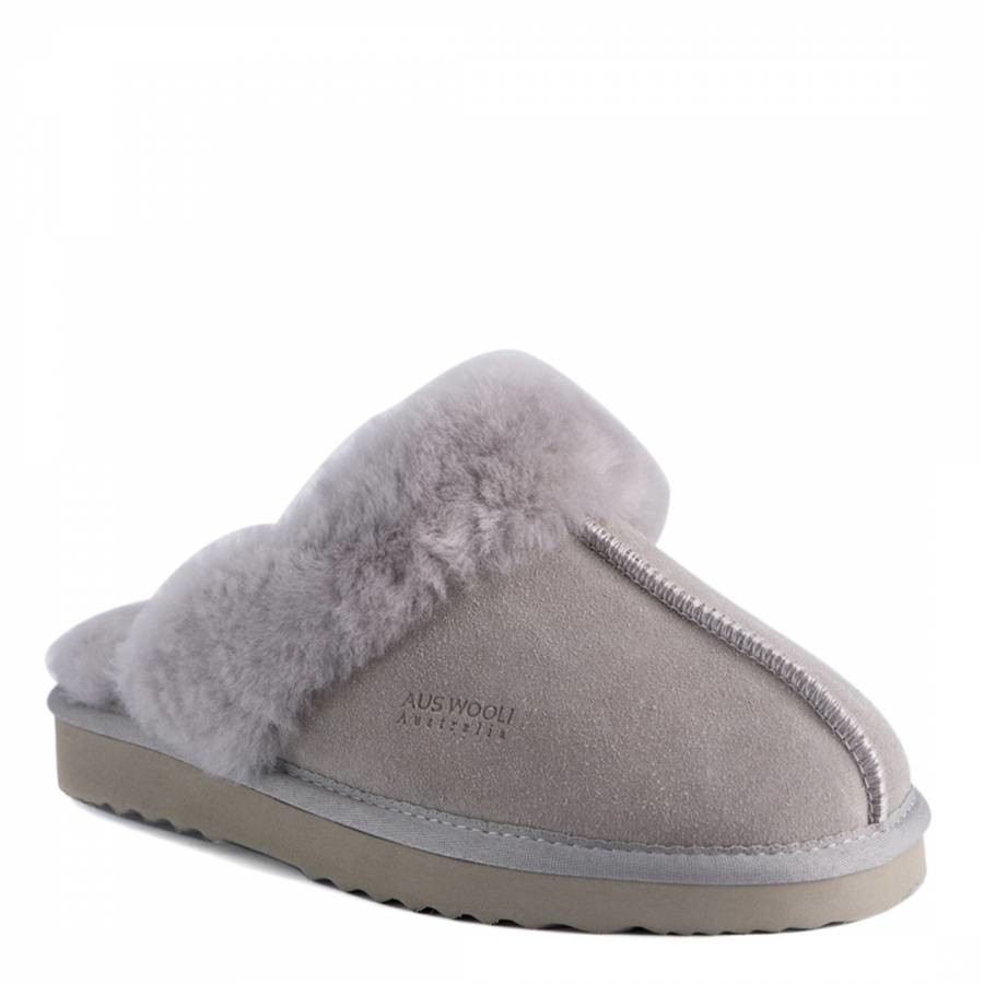 Unisex Grey Sydney Sheepskin Slippers