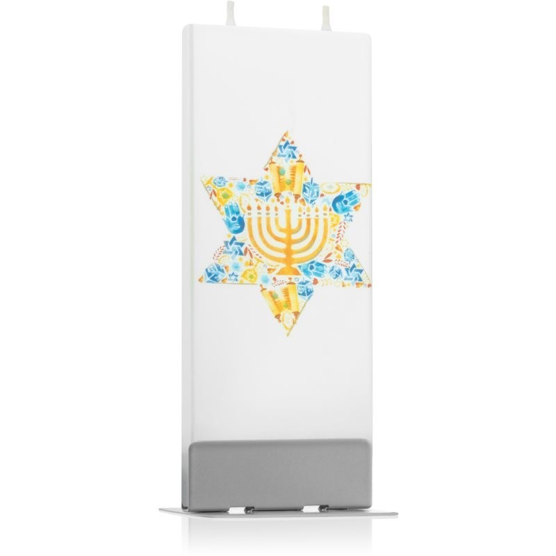 Flatyz Holiday Blue and Gold Star decorative candle 6x15 cm