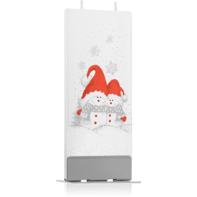 Flatyz Holiday Two Snowmen with Red Hats decorative candle 6x15 cm