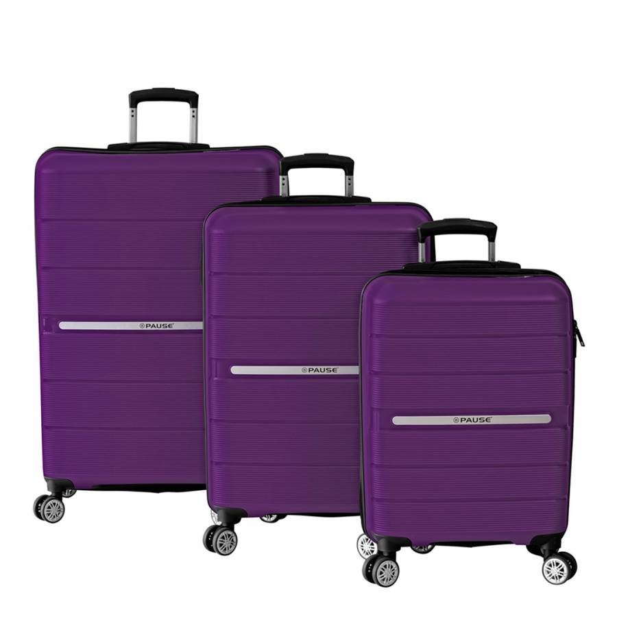 Purple Suitcase Set (3 Pieces)