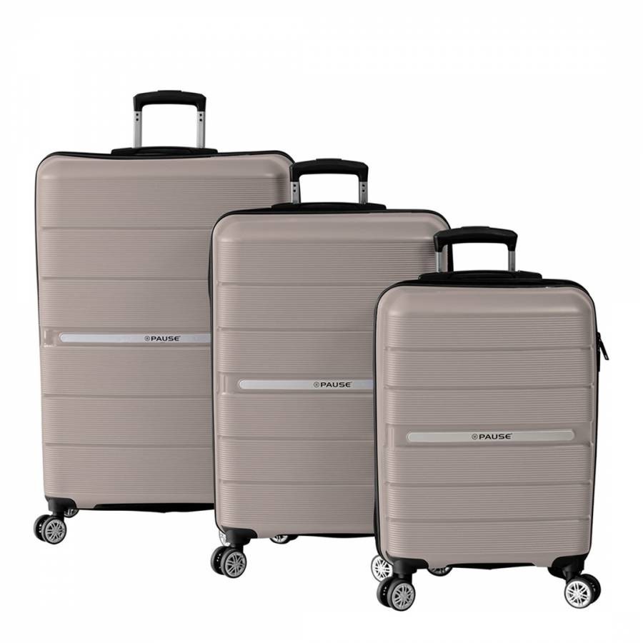 Beige Suitcase Set (3 Pieces)