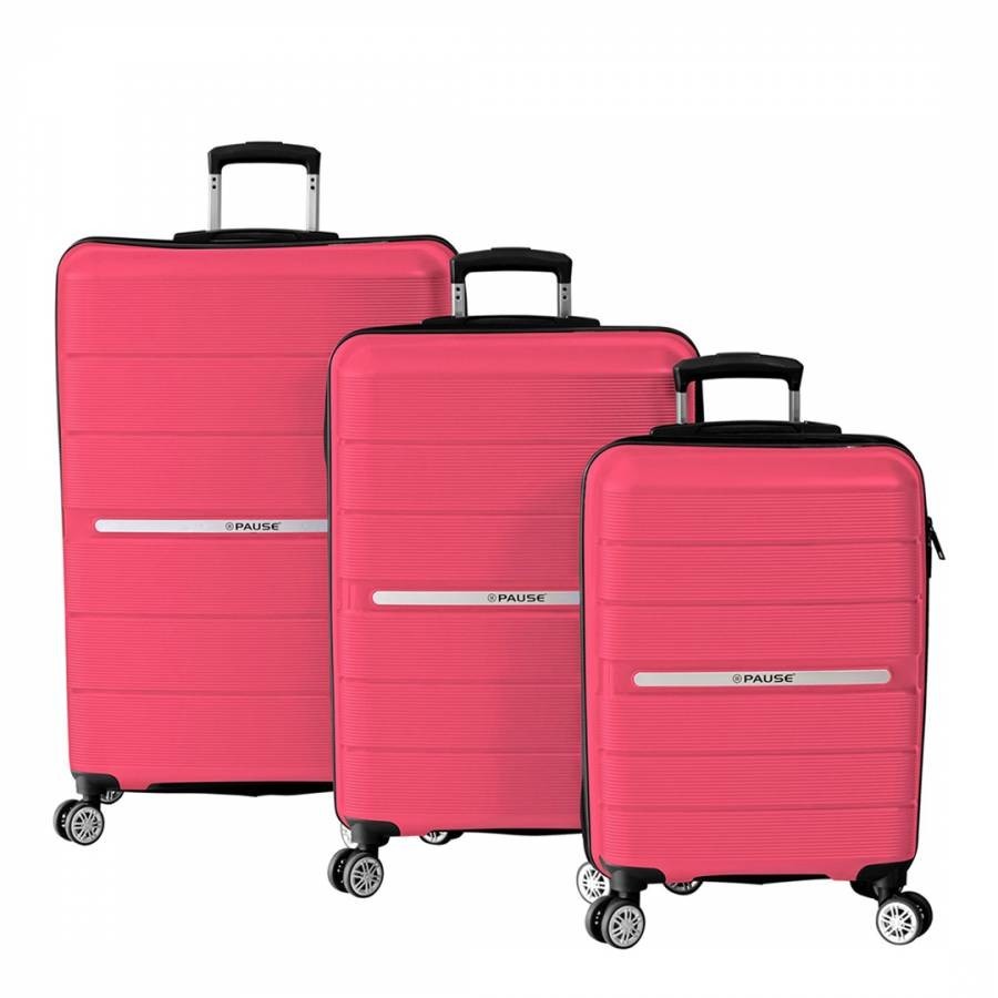 Fuchsia Suitcase Set (3 Pieces)