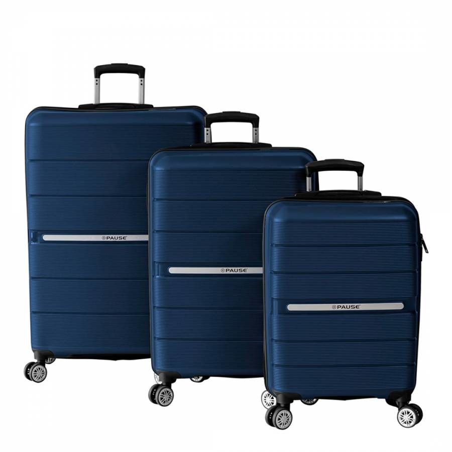 Navy Blue Suitcase Set (3 Pieces)