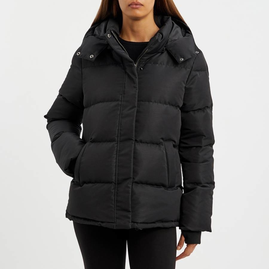 Black Shearling Puffa Jacket