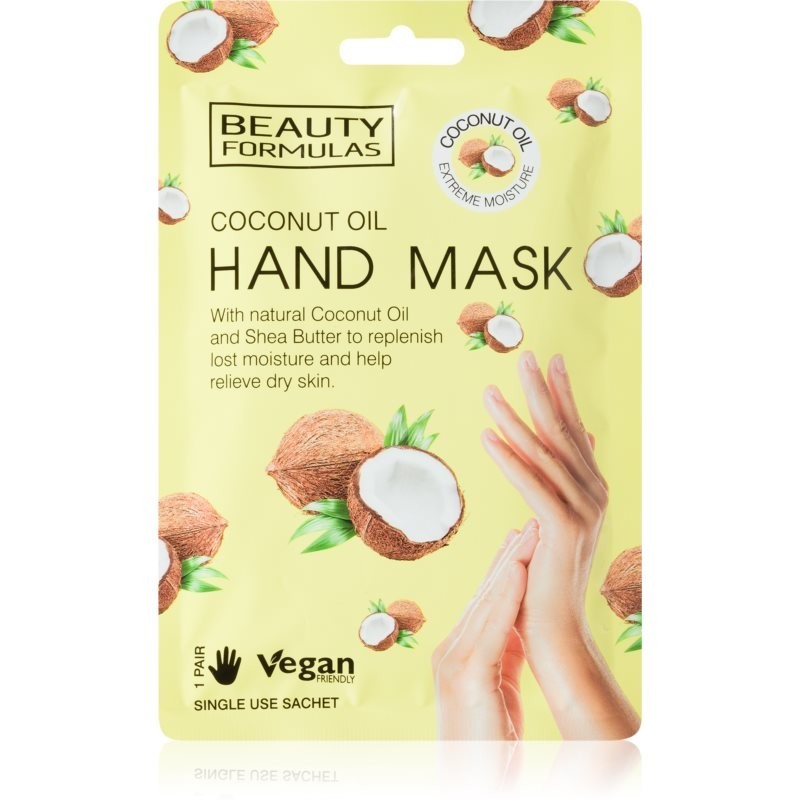 Beauty Formulas Coconut Oil deeply moisturising mask for hands 1 pc