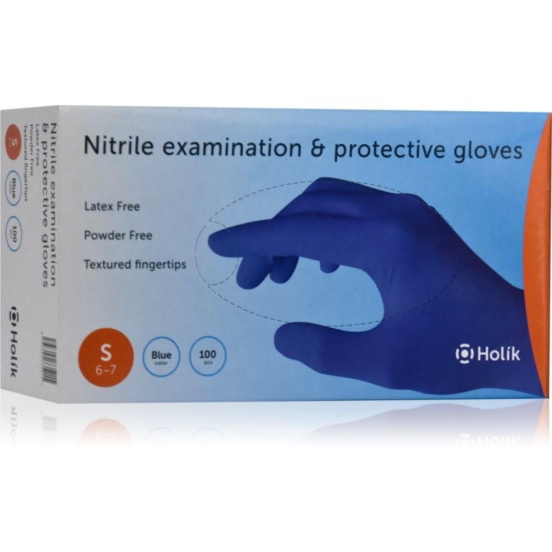 Holík Nitril nitrile powder-free examination and protective gloves size S 100 pc