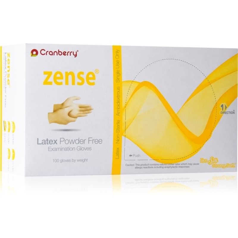 Cranberry Zense Natural powder-free latex examination gloves size L 100 pc