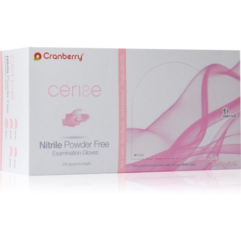 Cranberry Cerise Pink nitrile powder-free examination gloves size S 200 pc