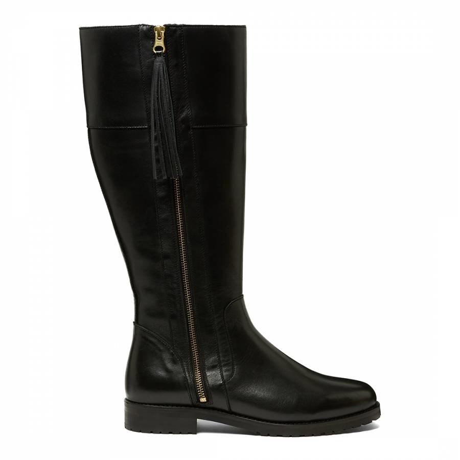 Black Meribel Leather Long boots