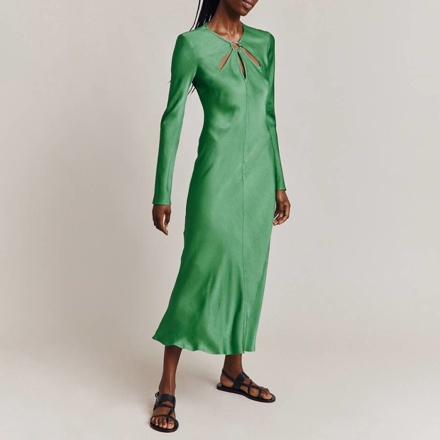 Green Freya Satin Dress