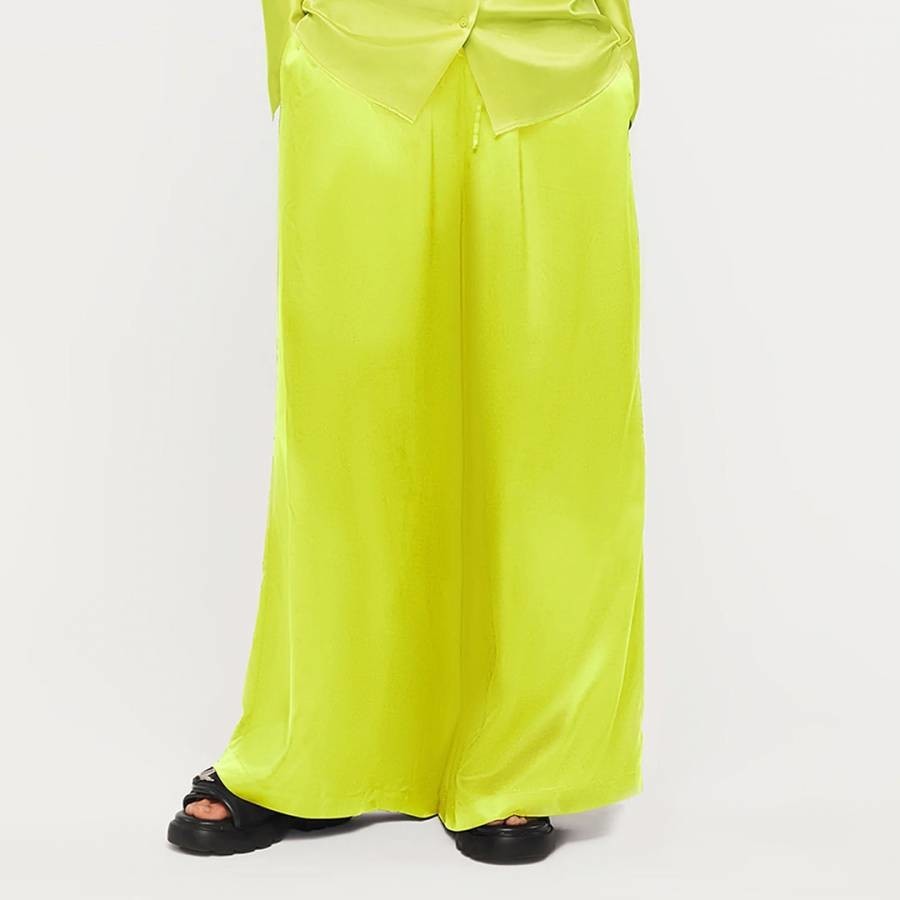 Lime Green Adele Silk Trousers