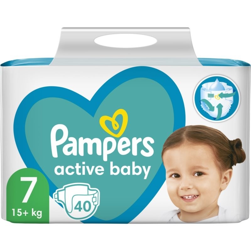 Pampers Active Baby Size 7 disposable nappies 15+ kg 40 pc