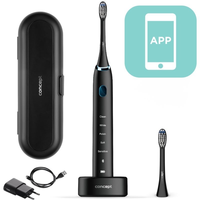 Concept Perfect Smile ZK5001 sonic toothbrush with app and charging case Black 1 pc