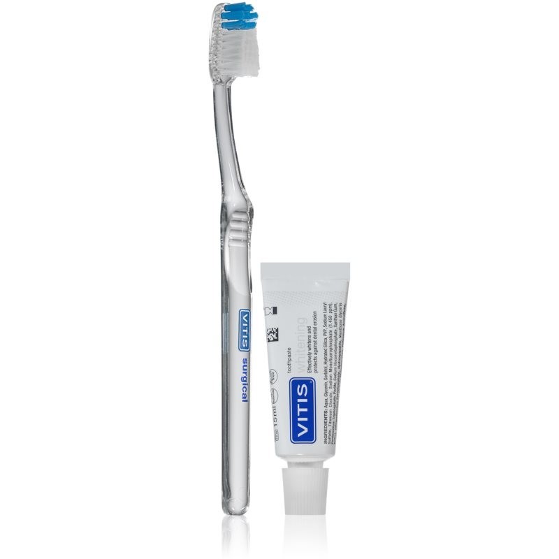 Vitis Medium toothbrush + mini toothpaste