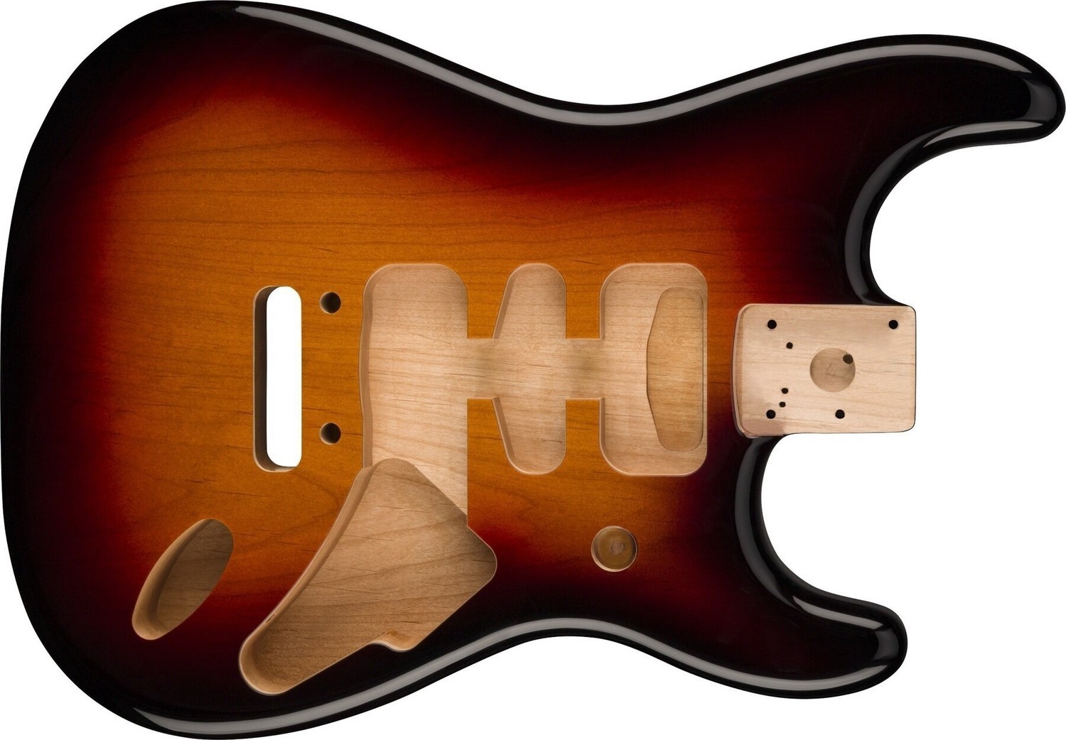 Fender Deluxe Series Stratocaster HSH Alder Body 2 Point Bridge Mount 3-Color Sunburst
