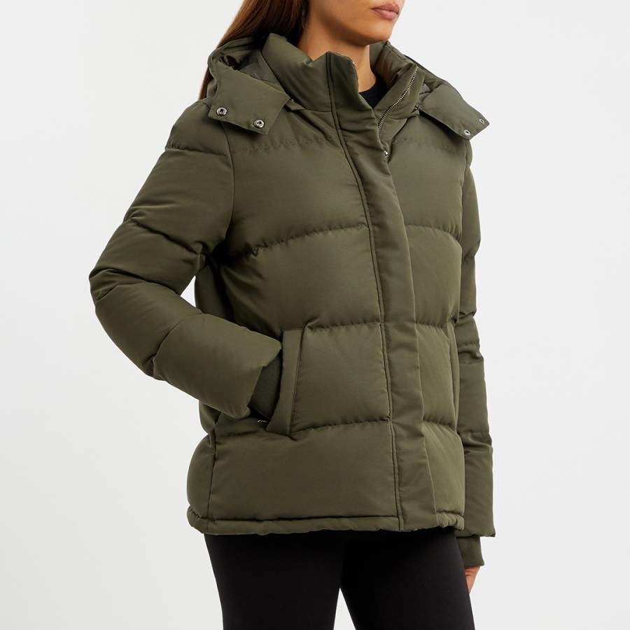 Khaki Shearling Puffa Jacket