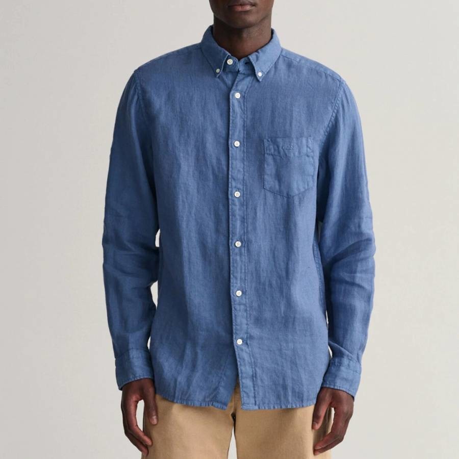 Mid Blue Denim Linen Shirt
