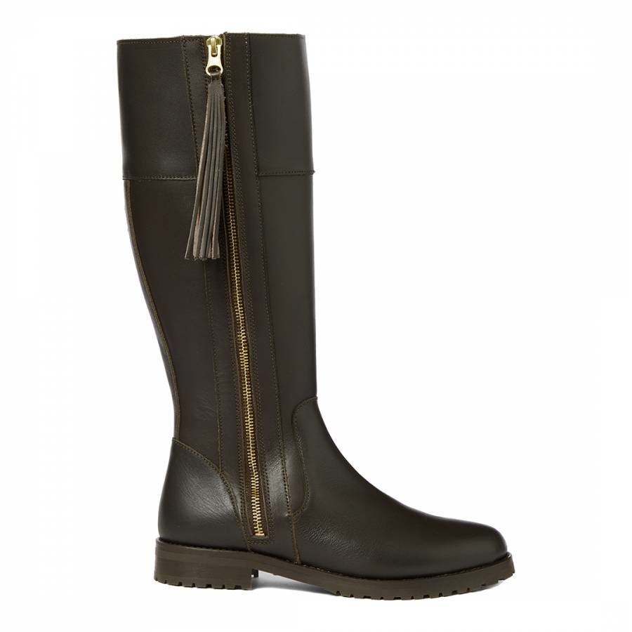 Brown Meribel Leather Long boots
