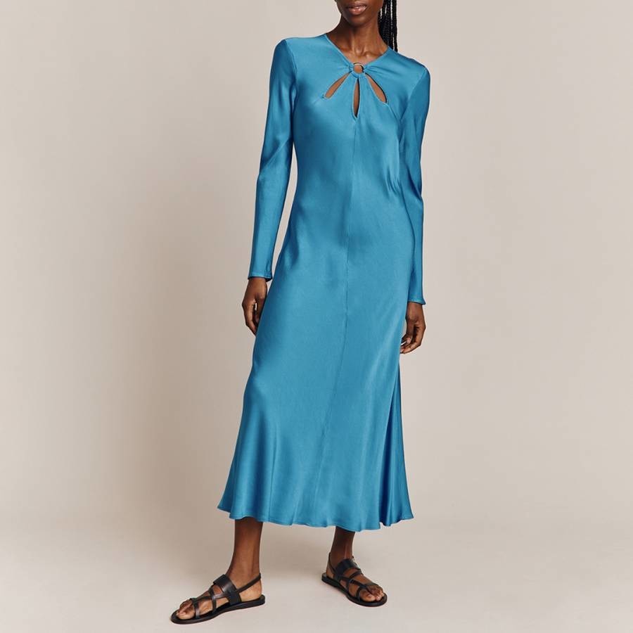 Blue Freya Satin Dress