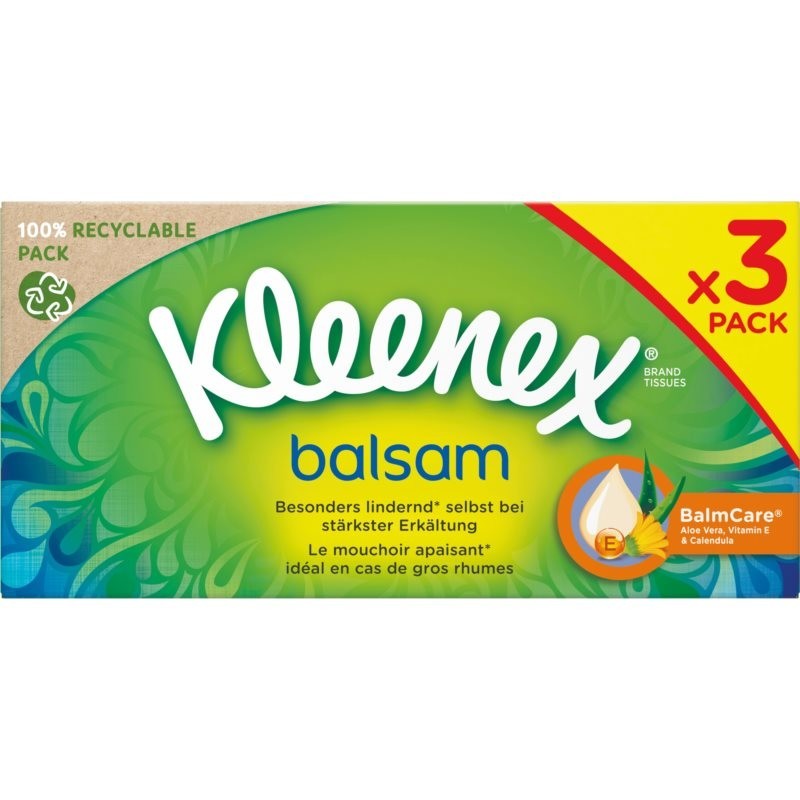 Kleenex Balsam Triple Box paper tissues 3x64 pc