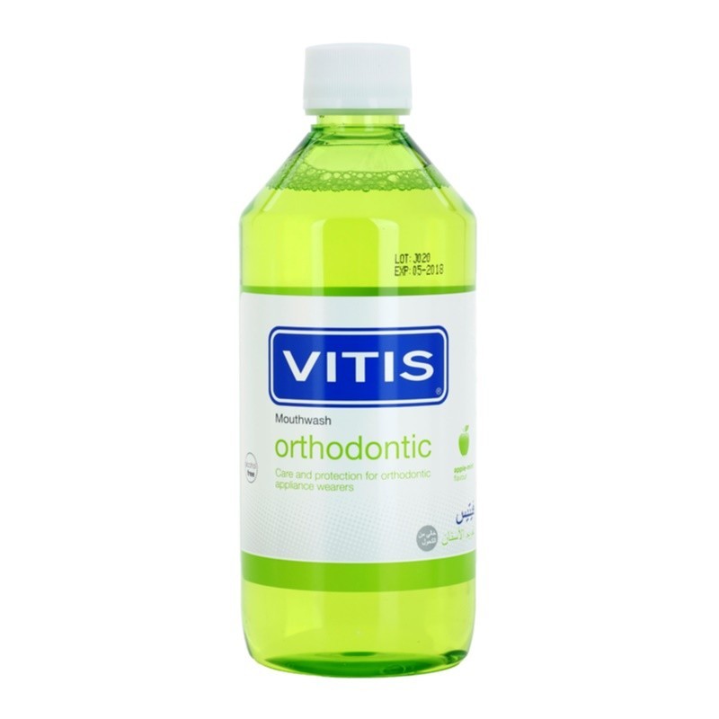 Vitis Orthodontic mouthwash for users of fixed braces flavour Apple Mint 500 ml