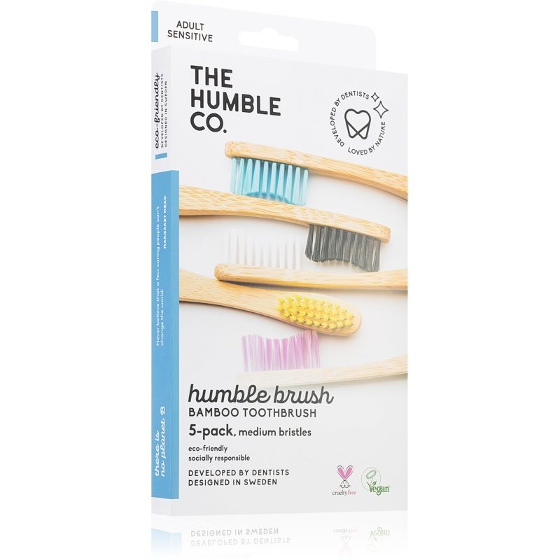 The Humble Co. Brush Adult bamboo toothbrush medium I. 5 pc