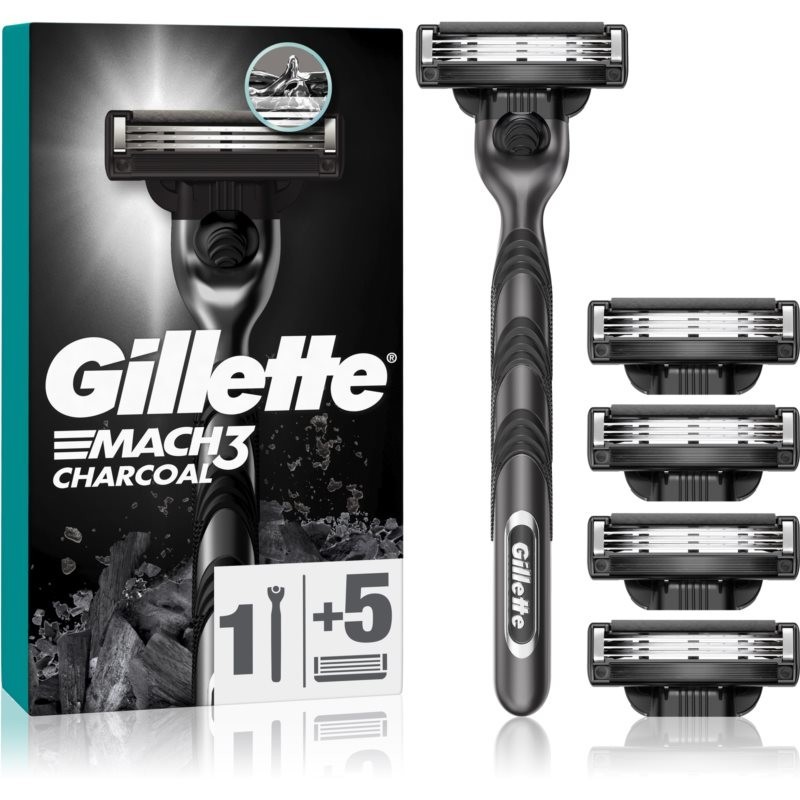 Gillette Mach3 Charcoal razor + replacement head 5 pc