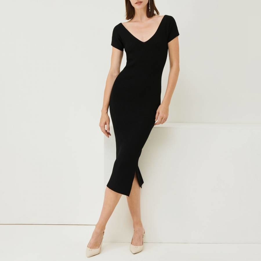 Black Piadena Midi Dress