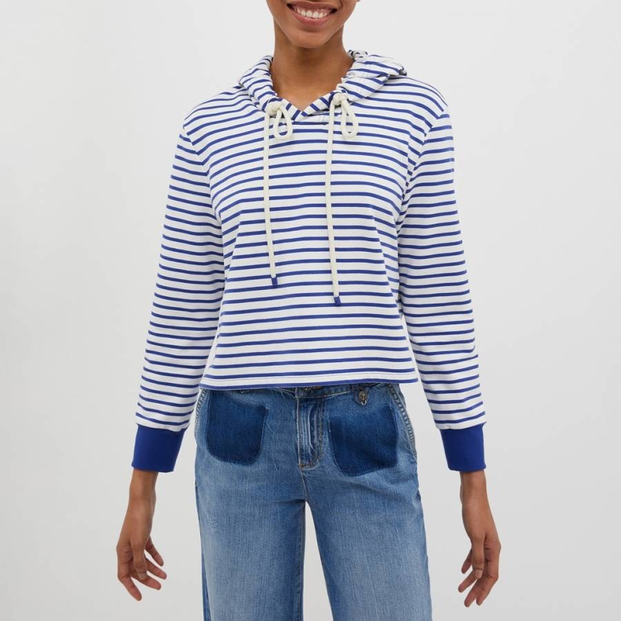 Blue/White Cantico Cotton Stripe Jumper