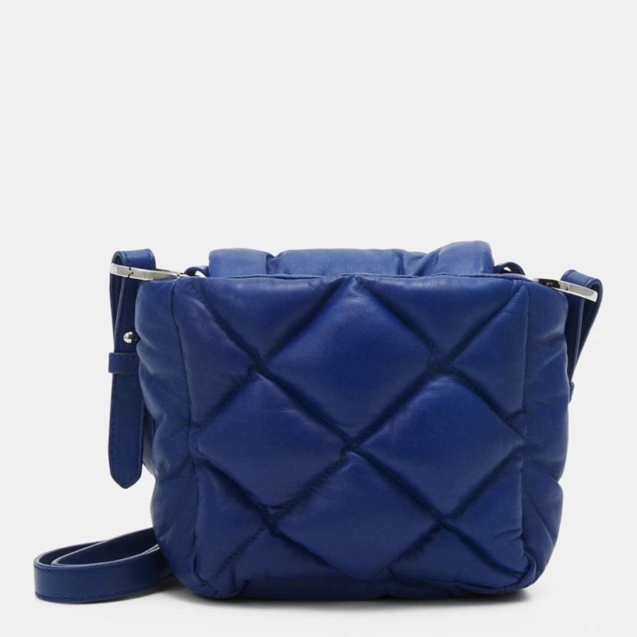 Blue Cartiera Leather Shoulder Bag