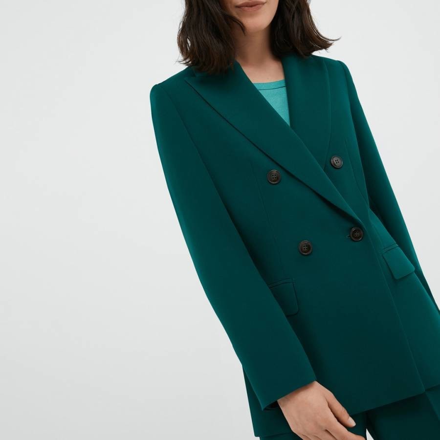 Dark Green Ioboe Double Breasted Blazer