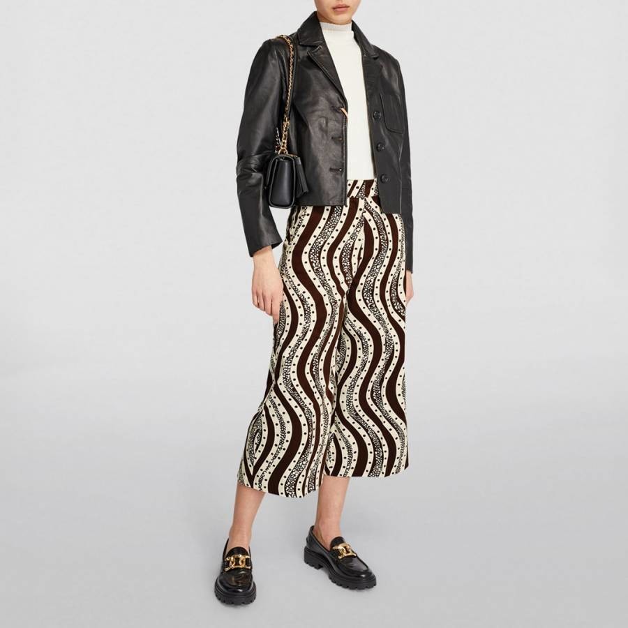 Black/White Kolokani Cotton Pattern Trousers