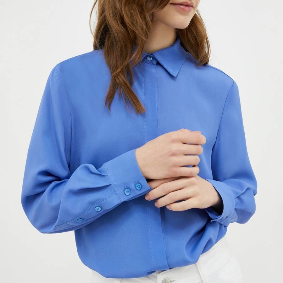 Blue Ifarcito Silk Blend Shirt
