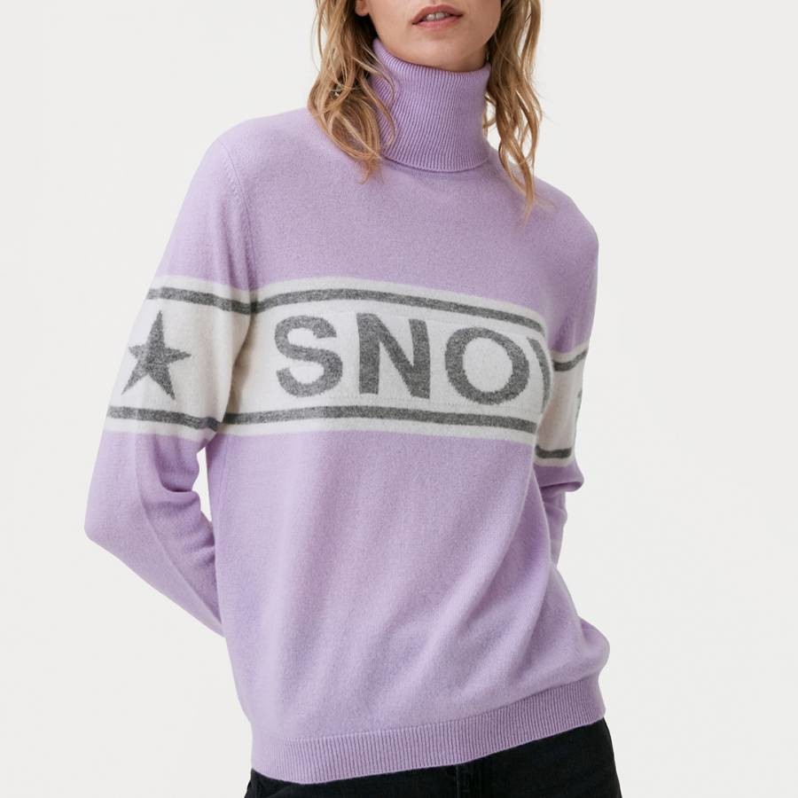 Lilac Snow Cashmere Roll Neck