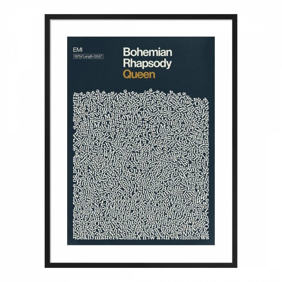 Bohemian Rhapsody Queen 36x28cm Framed Print