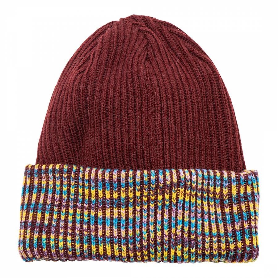 Brown Yellow Blue Knitted Hat