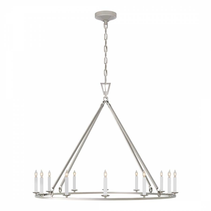Darlana Large Single Ring Chandelier in Polished Nickel