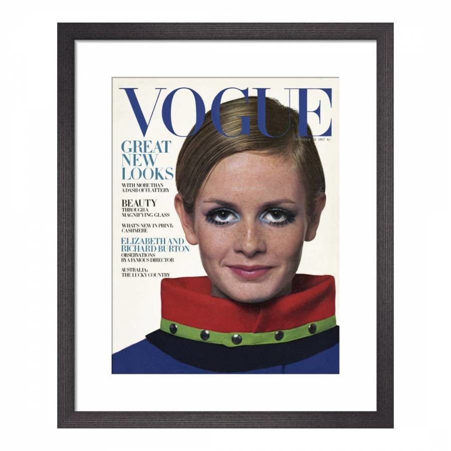 Twiggy Vogue October 1967 36x28cm Framed Print