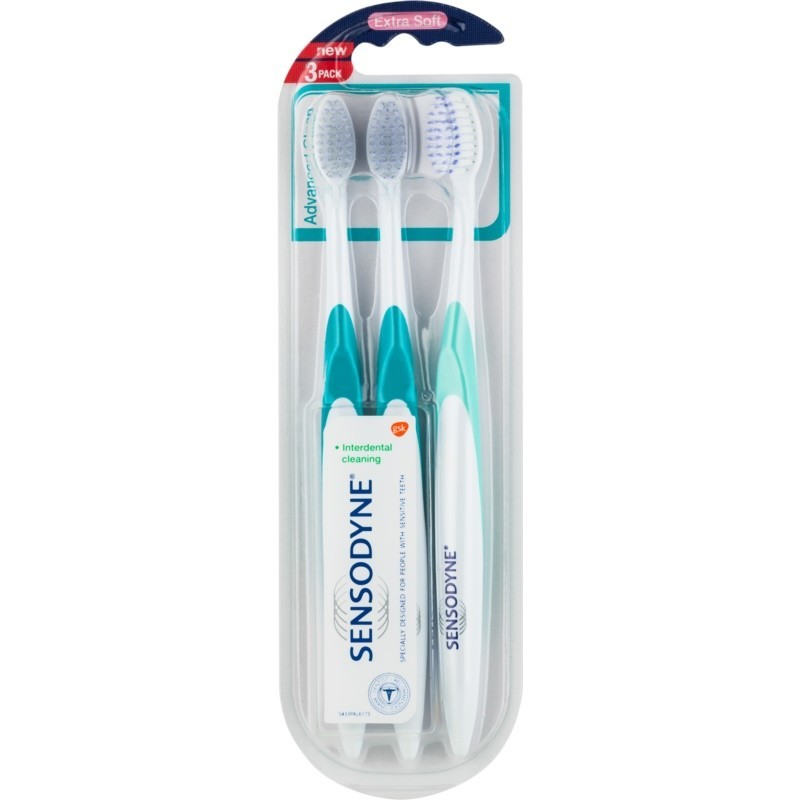 Sensodyne Advanced Clean Extra Soft Toothbrush For Sensitive Teeth 3 pc