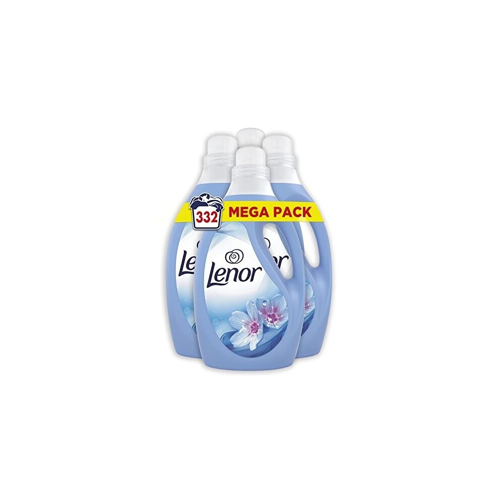 Lenor Fabric Conditioner, 332 Washes, 12L (3L x 4), Spring Awakening, Protects Clothes From Stretching, Fading & Bobbling